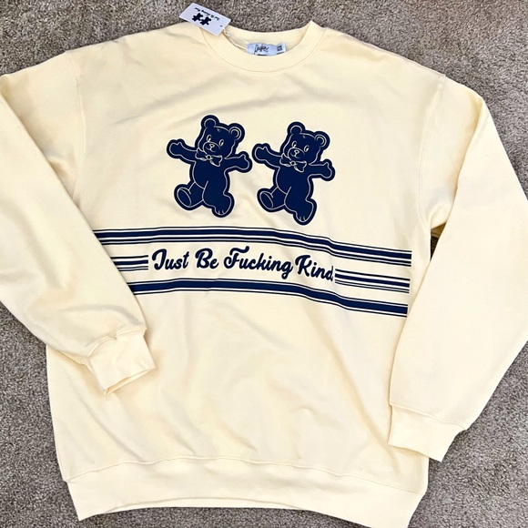 mayfair group Sweaters - Just Be Fucking Kind Sweatshirt in Cream